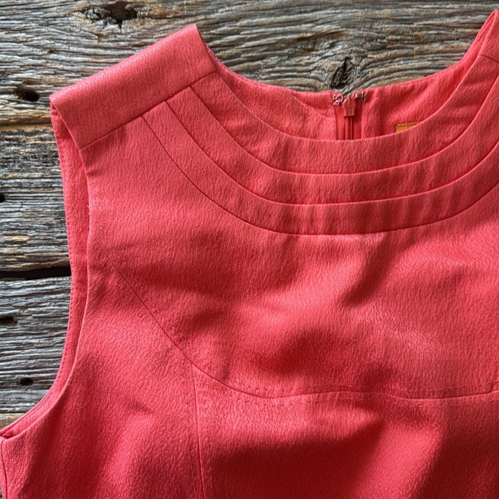 Tory Burch Coral Sleeveless Shift Dress Size 12 - Picture 7 of 13